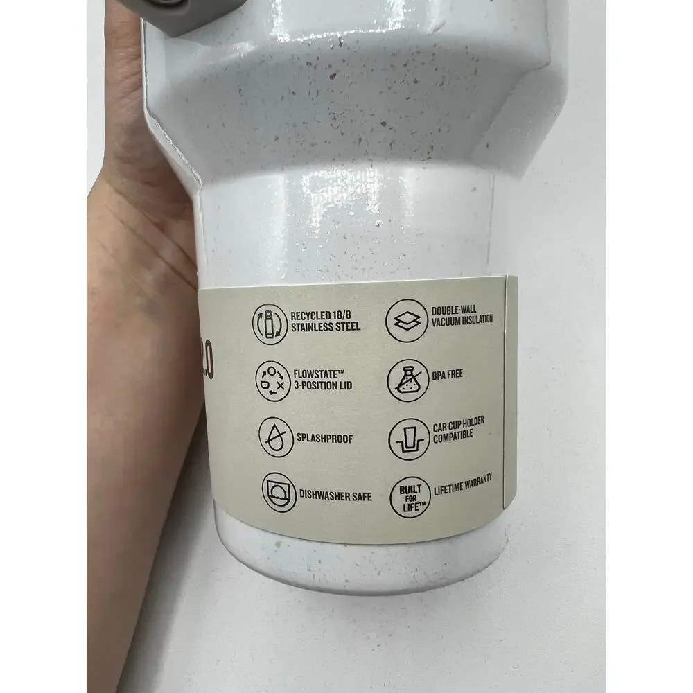 Stanley NWT White Flowstate 2.0 Quencher 40 oz Tumbler Shimmer Sparkle - Picture 3 of 4